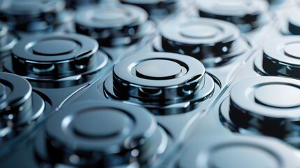 Lithium-ion cell pack close-up, demonstrating cutting-edge battery technology for efficient energy storage. Lithium-ion cell pack