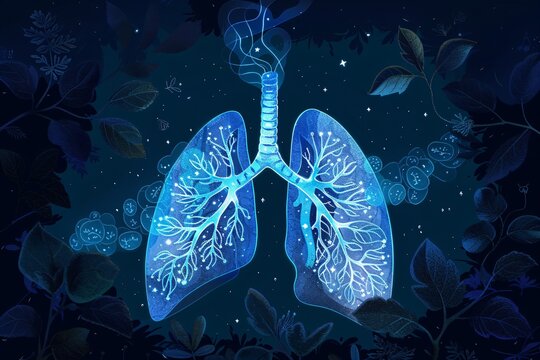 Healthy lungs and plants. World Lung Day. World Tuberculosis and COPD Day. World no tobacco day campaign. Lung cancer awareness month. Earth day, world health and environment concept
