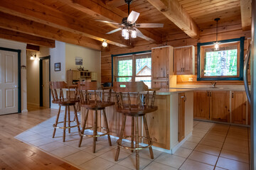 Staged Log Home Interior Photography