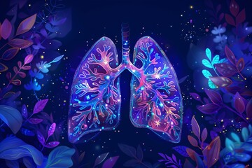 Healthy lungs and plants. World Lung Day. World Tuberculosis and COPD Day. World no tobacco day campaign. Lung cancer awareness month. Earth day, world health and environment concept