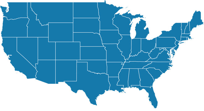 Editable vector file of the continental United States.