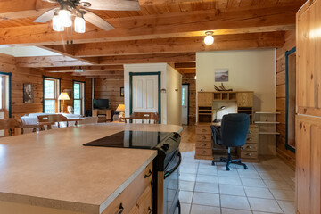Staged Log Home Interior Photography