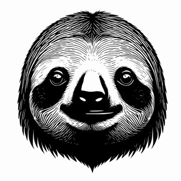 Sloth head illustration face vector design isolated on white background