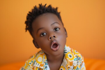 Happy African American Boy Smiling Joyfully