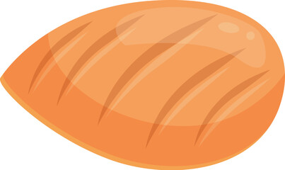 Cartoon icon of grilled chicken fillet representing healthy eating habits
