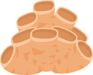 Coral polyp is growing on the ocean floor creating a beautiful underwater seascape