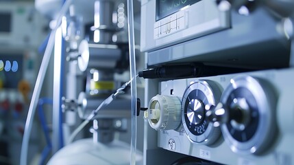 Closeup of noninvasive test equipment in use showing the detailed process and technology involved in patient diagnostics