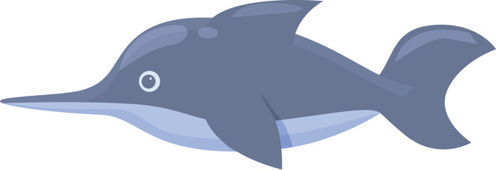 Swordfish swimming cartoon sea life illustration