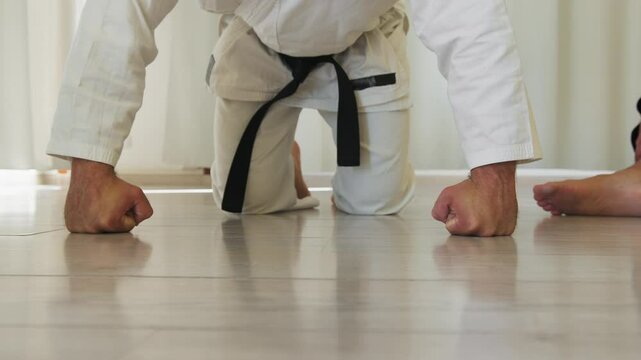 Fists Of A Man Waiting For Concentration For Karate