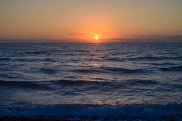 Beautiful, amazing sunset and view of island