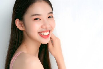 Asian beauty, Asian model, cosmetics model, model, white background, makeup, long hair, girl, girl, sexy beauty, beauty wallpaper, elegant beauty, fresh beauty, skincare
