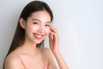 Asian beauty, Asian model, cosmetics model, model, white background, makeup, long hair, girl, girl, sexy beauty, beauty wallpaper, elegant beauty, fresh beauty, skincare
