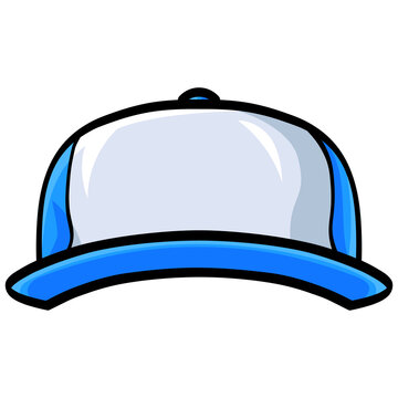 Trucker Hat Blue White Baseball Cap Illustration Design
