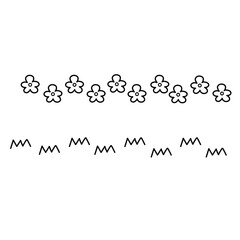 シンプルな手描きのかわいい花と草