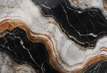 White Marble Abstract Background With Black And Golden Veins