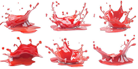 PNG Red Paint Splash on Transparent Background - AI Generated