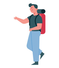 tourist man with backpack