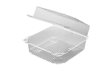 Transparent lunch box. Food container. Disposable tableware.