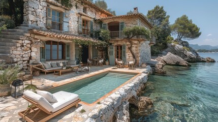 beautiful house near the sea with a nice pool