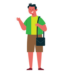 traveling man with handbag