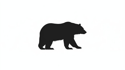 Fototapeta premium bear silhouette isolated on a white background.