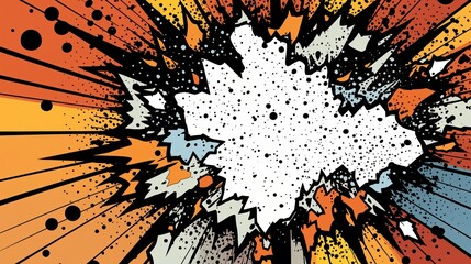 Exploding with a pop art comic book panel, bold outlines,