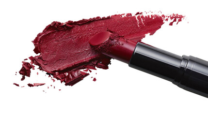 Red lipstick isolated on transparent background