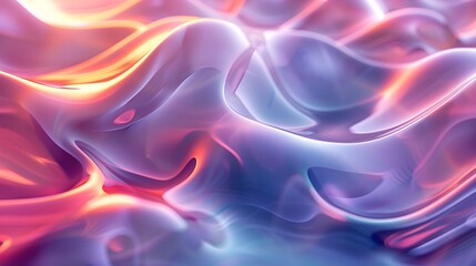 Obraz premium Liquid shapes abstract holographic 3D wavy background 