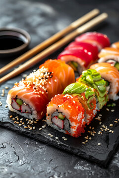 Delicious sushi rolls
