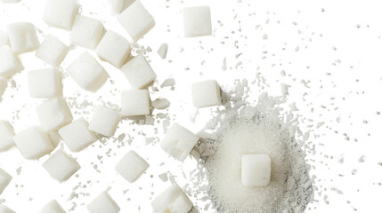 Sugar cubes on transparent background