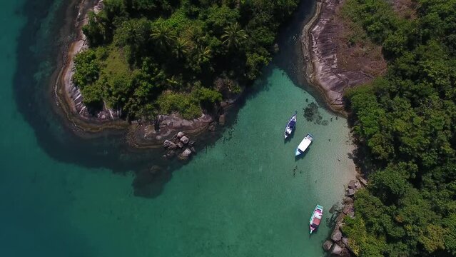Aerial view of Ilha Comprida do Norte - Paraty, Rio de Janeiro, Brazil