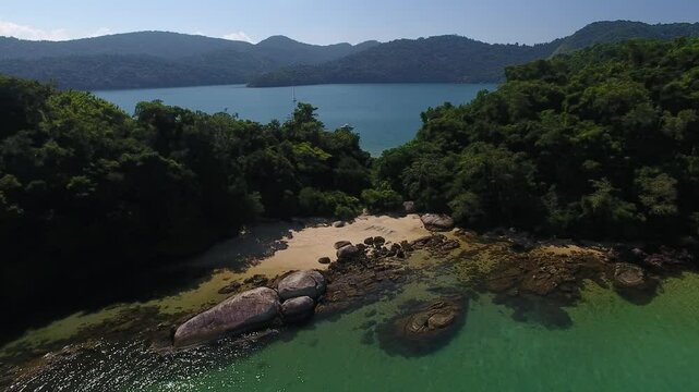 Aerial view of Cotia Island - Paraty, Rio de Janeiro, Brazil