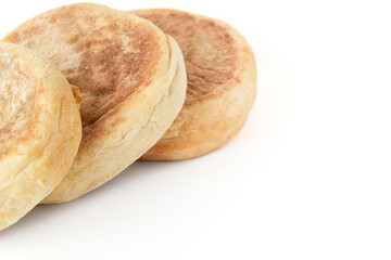 Bolo de caco. Traditional portuguese bread isolated on white