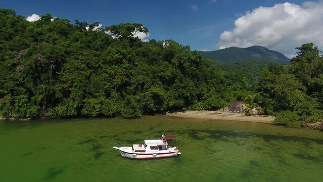 Aerial view of Cotia Island - Paraty, Rio de Janeiro, Brazil