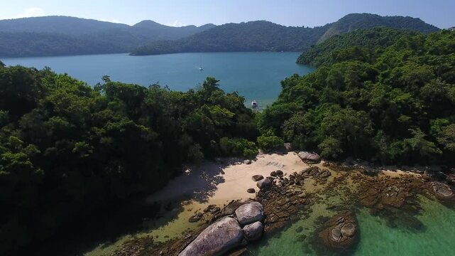 Aerial view of Cotia Island - Paraty, Rio de Janeiro, Brazil