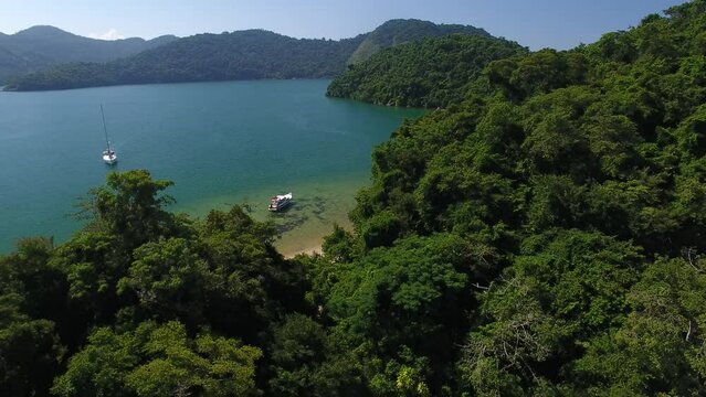 Aerial view of Cotia Island - Paraty, Rio de Janeiro, Brazil