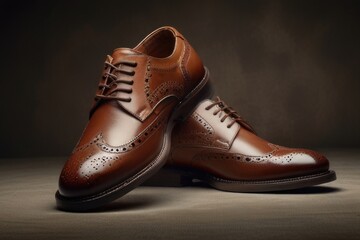 Men brown oxfords shoes