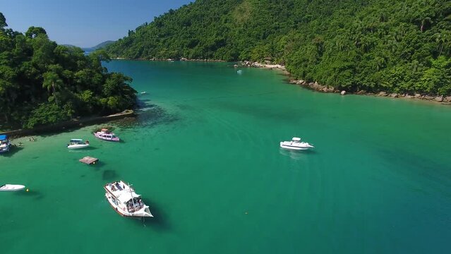 Aerial view of Pescaria Island - Paraty, Rio de Janeiro, Brazil