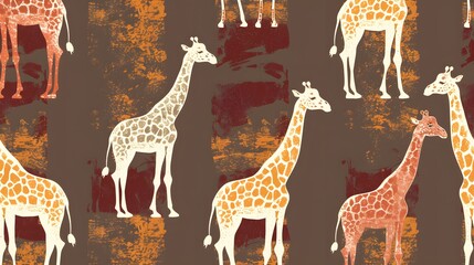 Obraz premium Seamless colorful giraffe pattern. Vector image