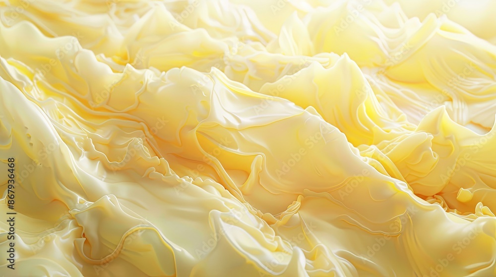 Aufkleber a close-up image of creamy, yellow butter, highlighting its smooth and textured surface. generative 
