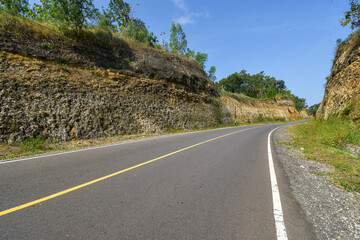 South Malang district freeway, paved road in the middle of the forest, freeway