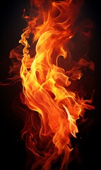 Fototapeta premium Fire flame on black background