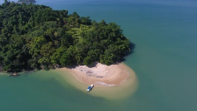 Aerial view of Ventura Island, Paraty Bay - Paraty, Rio de Janeiro, Brazil