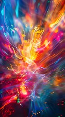 Vibrant and dynamic lights captured in an abstract image