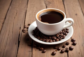 cup of coffee with bean