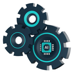 3D Icon Illustration ai machine management with gear symbol for artificial intelligence computer based processing concept 3d render icon illustration design
