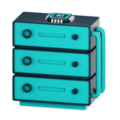 Artificial intelligence server illustration 3d icon