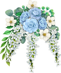 watercolor hand drawn elegant floral decoration