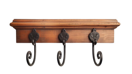 Coat rack wooden hanger on transparent background