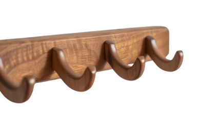 Coat rack wooden hanger on transparent background